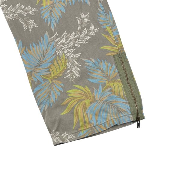 Liz Claiborne Womens Tropical Print Pants Size 12 Cotton Zip Hem & Pockets - Picture 2 of 9